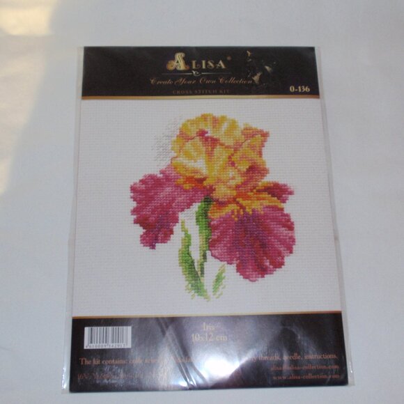 Lot of 4 NWT Flowers Cross Stitch Kits Alisa Miniature Small Peony Lilly Iris - Picture 9 of 13